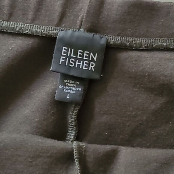 Eileen Fisher Womens Pants Size Large Pull On Stretch Slim Leg Olive Gray - Picture 4 of 7